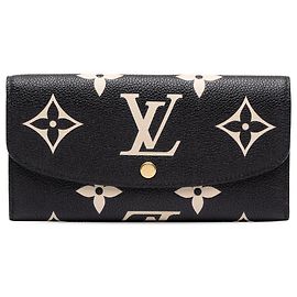 Louis Vuitton Black Bicolor Monogram Empreinte Giant Emilie Wallet