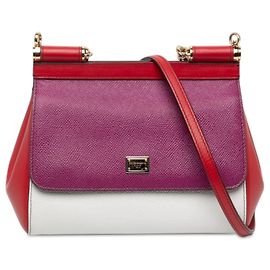 Bolso Dolce & Gabbana Miss Sicily Small de piel de becerro granulada tricolor blanco