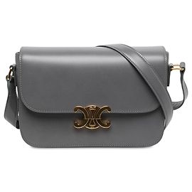 Céline Celine Gray Classique Shiny Calfskin Triomphe Crossbody