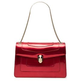 Bulgari Bolsa de Ombro Bvlgari Red Medium Patent Serpenti Forever