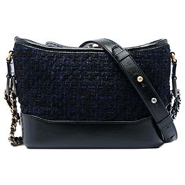 Chanel Gabrielle Crossbody Klein Tweed Schwarz