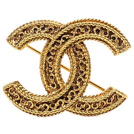 Spilla filigrana Chanel Gold CC placcata oro