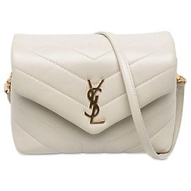 Autre Marque Saint Laurent White Toy Matelasse Calfskin Monogram LouLou Crossbody