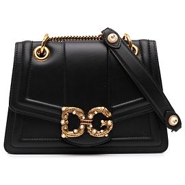 Dolce & Gabbana Sac bandoulière DG Amore en cuir de veau noir