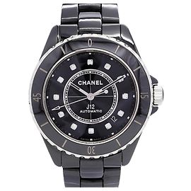 Relógio Masculino Chanel J12 12P Diamond H5702 Mostrador Preto
