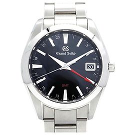 Orologio da uomo Seiko Grand GMT SBGN013 9F86-0AF0 Quadrante Nero