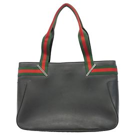 Saco Tote Gucci em couro preto