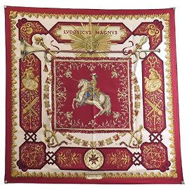 Hermès VINTAGE HERMES LUDOVICUS MAGNUS TUCH 1. EDITION 1963 CARRE 90 CM SCARF