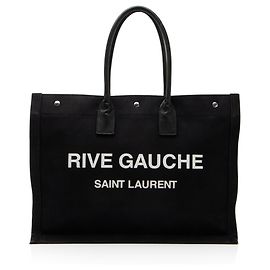 Autre Marque Saint Laurent Canvas Calfskin Rive Gauche Large Tote