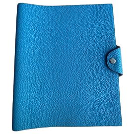 Hermès Leder-Agenda in Türkisblau