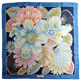Salvatore Ferragamo Floral Silk Square Scarf