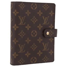 LOUIS VUITTON Monogram Agenda MM Day Planner Cover R20105 LV Auth 206302V