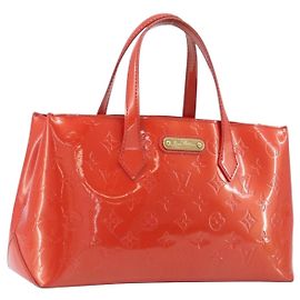 Borsa LOUIS VUITTON Monogram Vernis Wilshire PM Bag Orenge Sunset M93644 Auth 206609