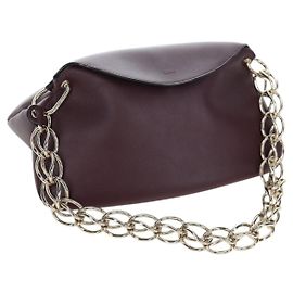 Chloé Sac à épaule Chloe Juana en cuir Bordeaux Or Auth am12713M