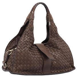 Borsa a mano Bottega Veneta INTRECCIATO in pelle marrone e oro 113087 Auth 205035V