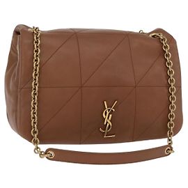 Autre Marque Saint Laurent Jamie Small Chain Shoulder Bag Leather Brown 763475 Auth ka6466SAM