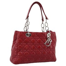 Christian Dior Canage Handtasche aus Lackleder rot silber Auth ep16385