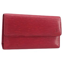 LOUIS VUITTON Epi Porte Tresor International Wallet Red M63387 LV Auth am12686V