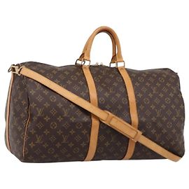 LOUIS VUITTON Monogram Keepall Bandouliere55 Boston Bag M41414 LV Auth 203124A