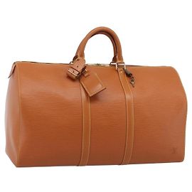 LOUIS VUITTON Epi Keepall 50 Boston Bag Zipangu Gold M42968 LV Auth am12739V