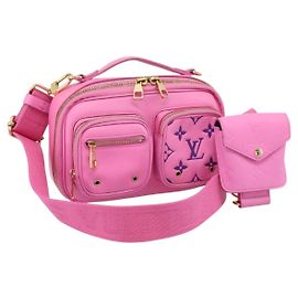 LOUIS VUITTON Utility Cross Body Bag Calf leather Pink M59244 LV Auth 206460V