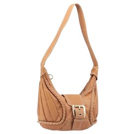 Céline Bolso de Hombro CELINE Cuero Marrón Oro Auth 206796V