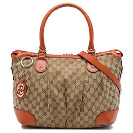 Bolso Satchel Gucci GG Canvas Sukey Naranja