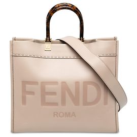 Beige Fendi Medium Leather Sunshine Shopper Tote Satchel