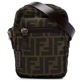 Bolsa tiracolo Fendi Zucca Canvas castanha