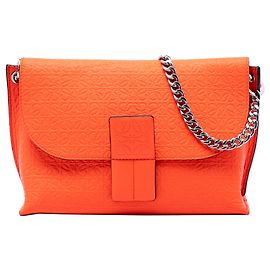 Sac bandoulière Repeat Avenue en cuir embossé Anagram LOEWE Orange