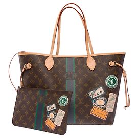 Borsa LOUIS VUITTON Neverfull in Tela Marrone - 104001