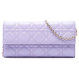 Sac crossbody Lady Dior Wallet On Chain en agneau Cannage violet Dior