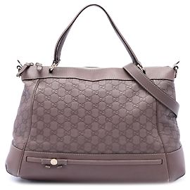 Bolsa Satchel Gucci Guccissima Mayfair Roxa
