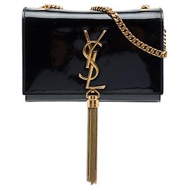 Autre Marque Bolsa Tiracolo Small Patent Monogram Kate Tassel Saint Laurent Preta