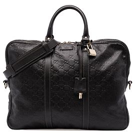 Sac business Gucci Guccissima marron