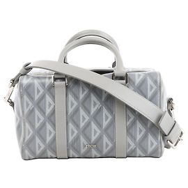 Bolsa 2Way Dior CD diamond em PVC e couro, Cinza
