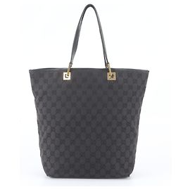 Gucci GG Canvas Leather Tote Bag