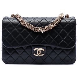 Chanel Black Medium Quilted Lambskin Westminster Pearl Flap