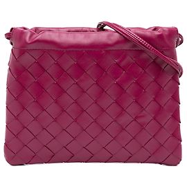 Bottega Veneta Purple Small Nappa Intrecciato Dustbag Crossbody mit Kordzug