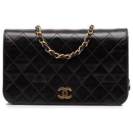 Chanel Black Medium CC Quilted Lambskin Full Flap