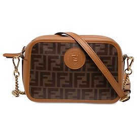 Bolso Camera Fendi Century FF 1974 de tejido vitello glaseado marrón