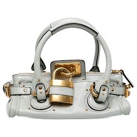 Chloé Paddington Kleine Handtasche aus Leder in Blau