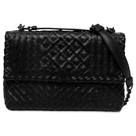 Sac à épaule Olimpia Bottega Veneta en Nappa Intrecciato Boutis noir, petit modèle