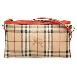 Bolsa Tiracolo Burberry Peyton em Lona Revestida Bege Haymarket Check