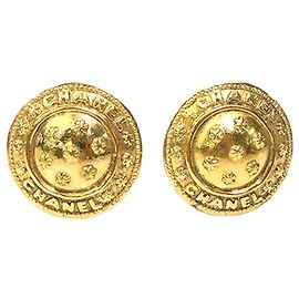 Orecchini a clip rotondi Camelia Chanel Gold placcati in oro