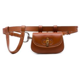 Bolso cinturón Gucci Brown Mini Calfskin Bamboo 1947