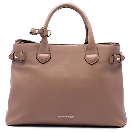 Burberry Brown Medium Satchel aus Kalbsleder und House Check Banner