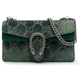 Gucci Green Medium GG Velvet Dionysus Crossbody