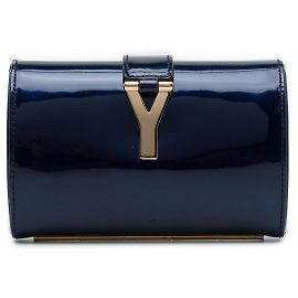 Autre Marque Clutch de noche Saint Laurent Blue Edition Soi Patent Chyc Ligne
