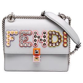 Fendi Blue Small Studded Leather Kan I Crossbody